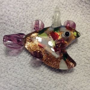 Hand Blown Glass Fish Necklace / Pendant NEW